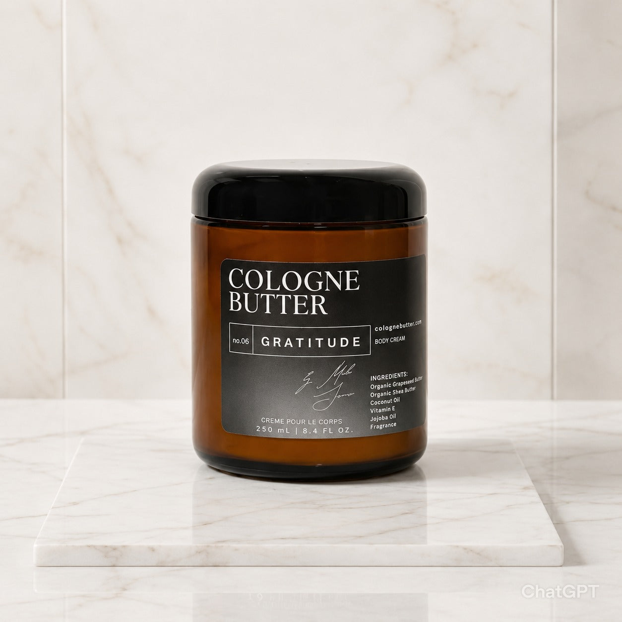 GRATITUDE – Luxury Fragrance Body Butter | Honey, Smoky Cedarwood & Sandalwood Cologne Scent Moisturizing Skin Butter | Cologne Butter