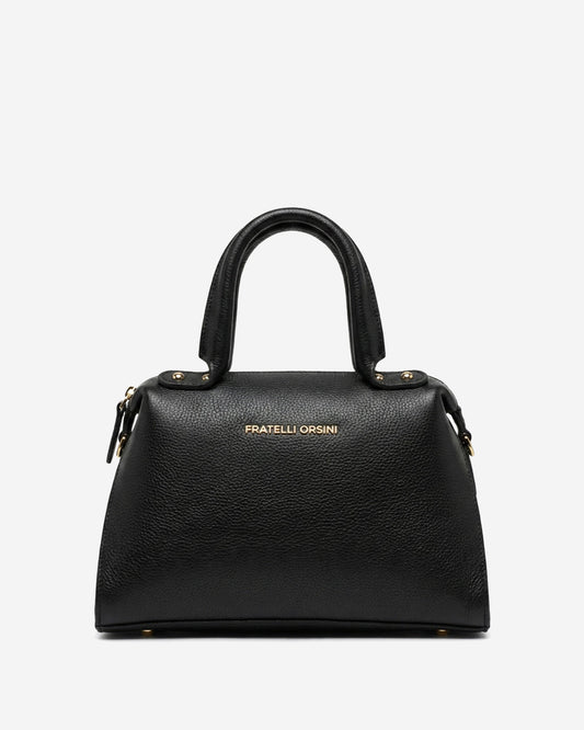 Zita (black) - Italian calf leather women's handbag (with shoulder strap)